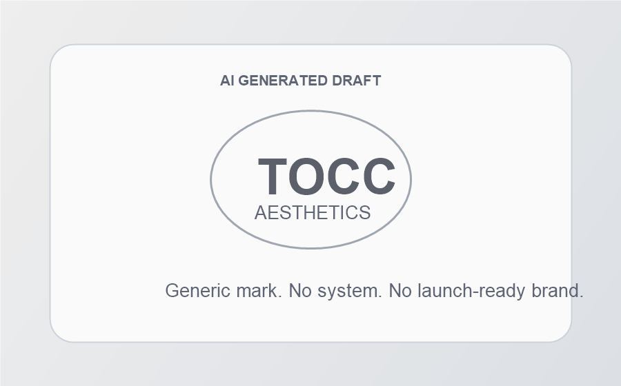 Generic ChatGPT logo draft for TOCC Aesthetics